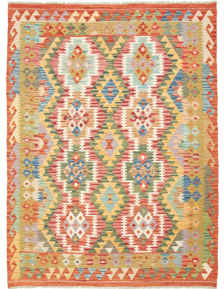 Kilim 145x194 Cm Afghan Kilim Made Of Hand-carded Wool.