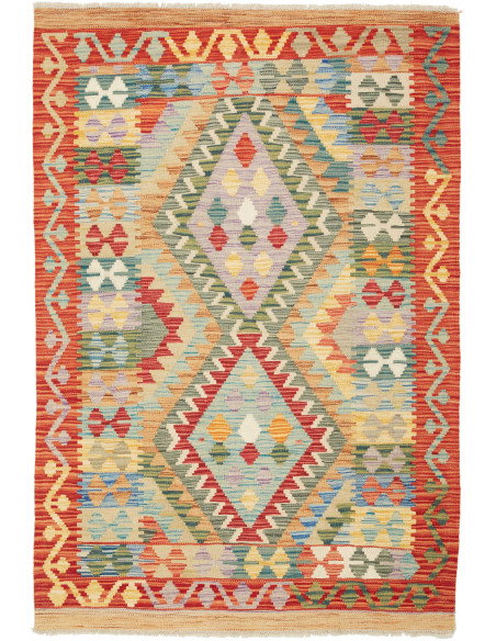 Kilim 104x150 Cm Kilim Afghanistan, Hand-carded Wool (warp:
