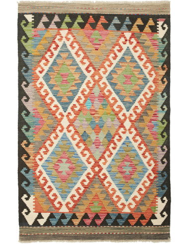 Kilim 100x156 Cm Kilim Afghano, Lana Cardata A Mano (ordito: