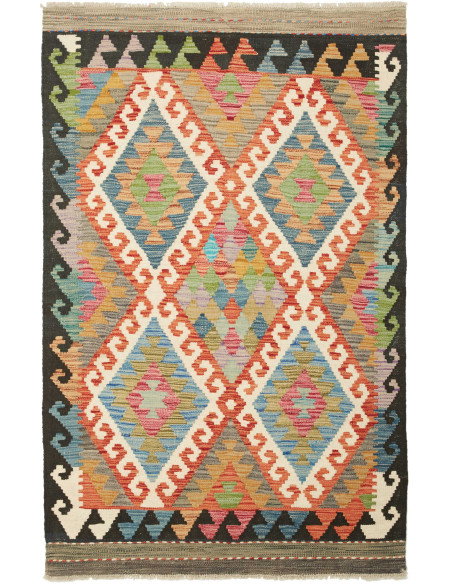 Kilim 100x156 Cm Kilim Afghan, Hand-carded Wool (warp: