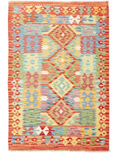 Kilim 105x151 Cm Kilim Afghano, Lana Cardata A Mano (ordito