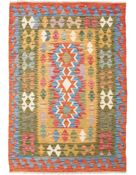 Kilim 99x143 Cm Kilim Afghanistan Lana Cardata A Mano Cotone