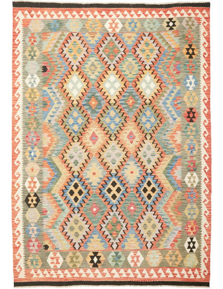Kilim 202x286 Cm Kilim Afghanistan, Lana Cardata A Mano