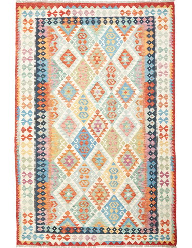 Kilim 202x306 Cm Afghan Kilim, Hand-carded Wool (cotton