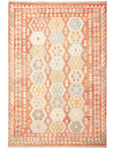 Kilim 201x293 Cm Kilim Afghanistan. Lana Cardata A Mano