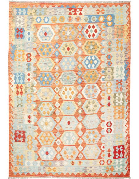Kilim 205x298 Cm Kilim Afghano. Materiale: Lana Cardata A