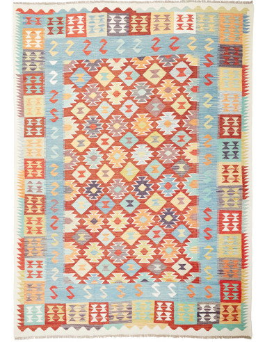 Kilim 240x336 Cm Kilim, Afghanistan, Lana Cardata A Mano,