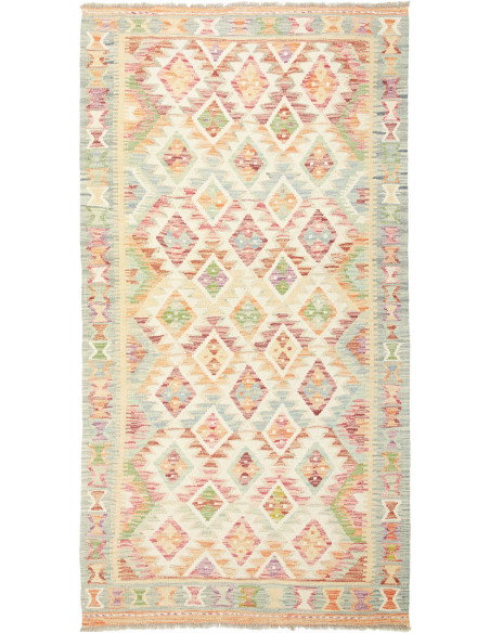 Kilim 106x199 Cm Kilim Afghanistan Hand-carded Wool (warp: