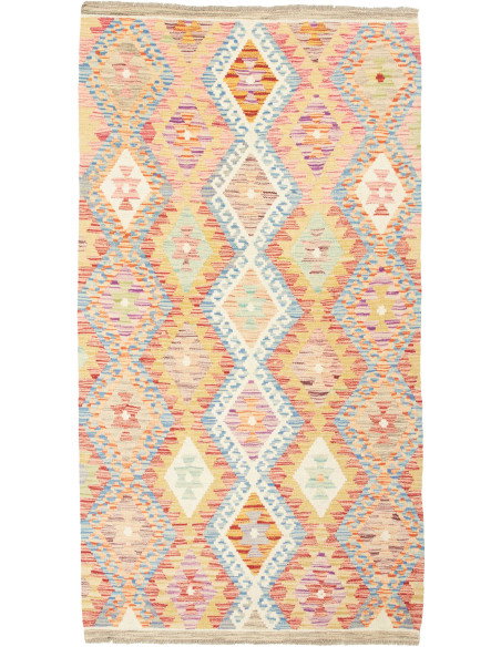 Kilim 106x196 Cm Kilim, Afghanistan, Hand-carded Wool (warp: