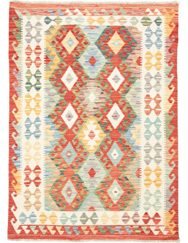 Kilim 126x178 Cm Kilim, Afghanistan, Lana Cardata A Mano