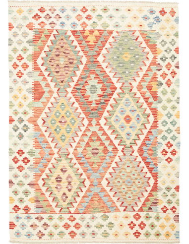 Kilim 129x186 Cm Kilim Afghanistan Hand-carded Wool (warp:
