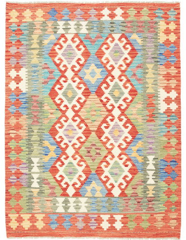 Kilim 129x171 Cm Kilim Afghano, Lana Cardata A Mano