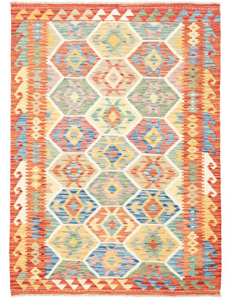 Kilim 128x176 Cm Kilim, Afghanistan, Lana Cardata A Mano