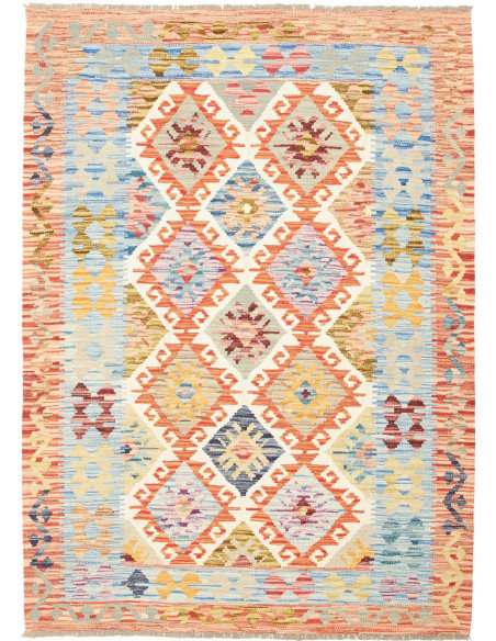 Kilim 129x177 Cm Kilim, Afghanistan, Lana Cardata A Mano