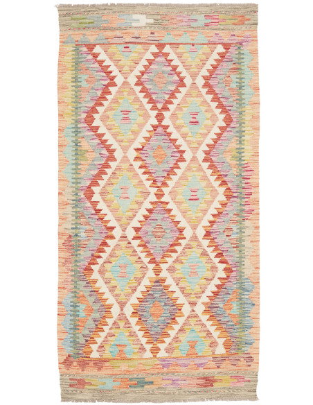 Kilim 100x196 Cm Kilim Afghanistan Hand-carded Wool (warp: