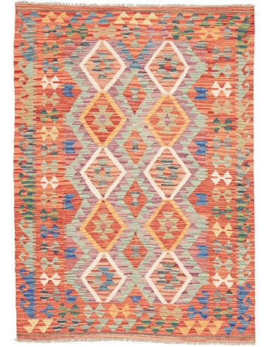 Kilim 126x176 Cm Kilim, Afghanistan, Hand-carded Wool, 0.3
