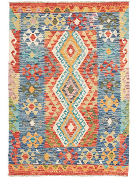 Kilim 127x182 Cm Kilim, Afghanistan, Lana Cardata A Mano