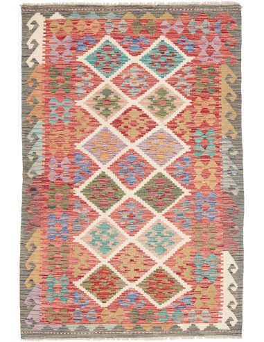 Kilim 122x183 Cm Kilim Afgano In Lana Cardata A Mano