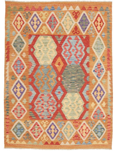 Kilim 133x178 Cm Kilim, Afghanistan, Lana Cardata A Mano