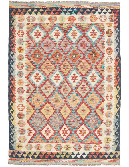 Kilim 134x191 Cm Kilim, Afghanistan, Hand-carded Wool (warp: