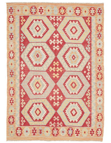 Kilim 142x200 Cm Kilim Afghanistan Hand-carded Wool 0.3 Cm