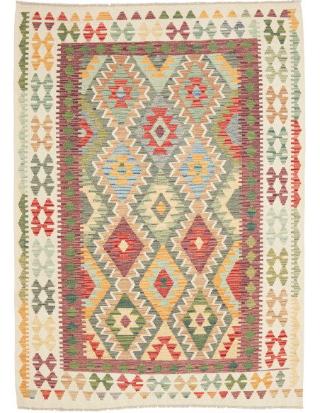 Kilim 153x210 Cm Kilim, Afghanistan, Lana Cardata A Mano