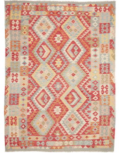 Kilim 176x244 Cm Kilim Afghano, Lana Cardata A Mano, Cotone,