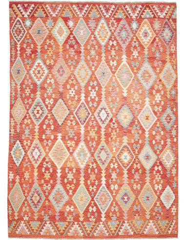 Kilim 252x358 Cm Kilim Afghano Lana Cardata A Mano