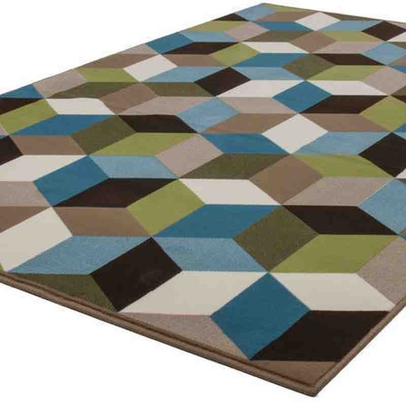 tappeto moderno geometrico now! 600 multi-turchese