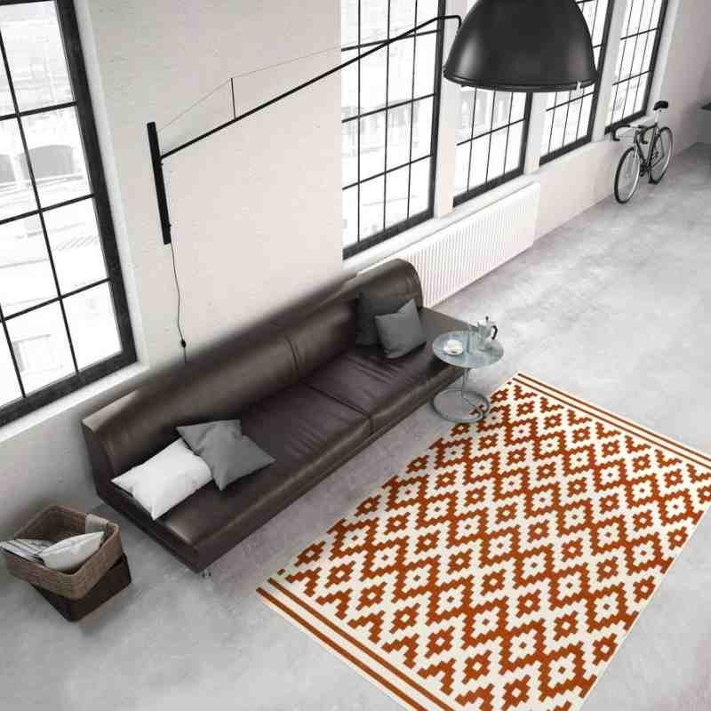 tappeto moderno geometrico now! 300 avorio-arancio