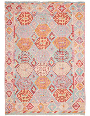 Kilim 206x287 Cm Kilim, Afghanistan, Lana Cardata A Mano,