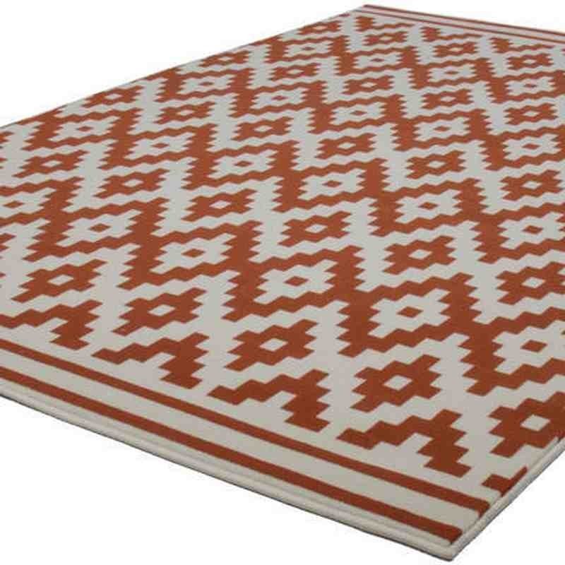tappeto moderno geometrico now! 300 avorio-arancio