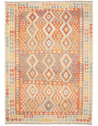 Kilim 210x295 Cm Kilim Afghanistan, Hand-carded Wool (warp: