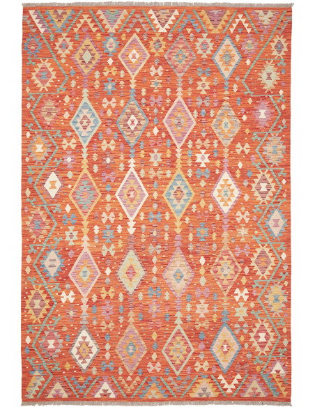 Kilim 200x296 Cm Kilim, Afghanistan, Lana Cardata A Mano,