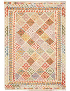 Kilim 203x289 Cm Afghanistan, Lana Cardata A Mano (ordito: