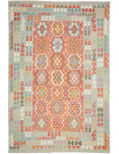 Kilim 209x309 Cm Kilim Afghano In Lana Cardata A Mano Con