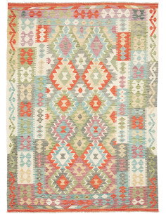 Kilim 171x244 Cm Kilim Afghano, Lana Cardata A Mano (ordito