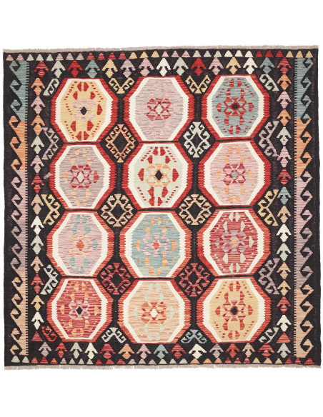 Kilim 197x197 Cm Kilim, Afghanistan, Lana Cardata A Mano