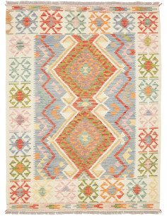 Kilim 149x204 Cm Kilim Afghano, Lana Cardata A Mano, Cotone,