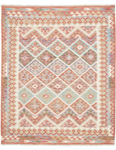 Kilim 159x194 Cm Afghan Kilim, Hand-carded Wool And Cotton,