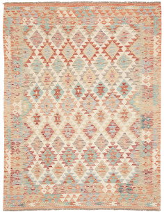Kilim 154x205 Cm Kilim Afgano, Lana Cardata A Mano, Motivo