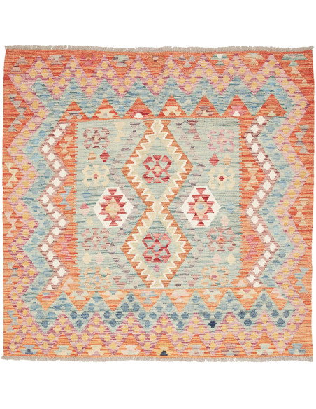 Kilim 155x150 Cm Kilim Afghanistan, Lana Cardata A Mano,