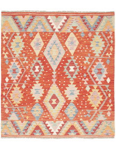 Kilim 146x161 Cm Kilim, Afghanistan, Lana Cardata A Mano,