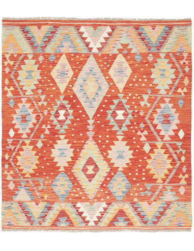 Kilim 146x161 Cm Kilim, Afghanistan, Lana Cardata A Mano,