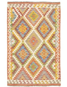 Kilim 99x155 Cm Kilim Afghanistan Lana Cardata A Mano Cotone