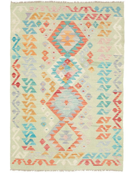 Kilim 97x145 Cm Kilim Afghanistan Lana Cardata A Mano Cotone