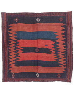 Tappeto Kilim Vintage Persia 134x130 Rosso Matt