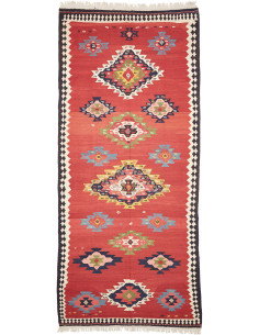 Tappeto Kilim Vintage Persia 200x445 Rosso Terr