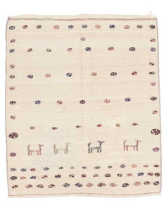 Rug Kilim Vintage Persia 110x126 Ivory Antique
