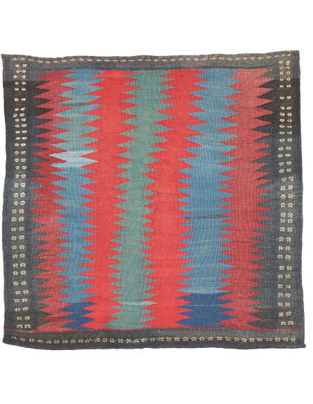 Rug Kilim Vintage Persia 113x107 Red Blue